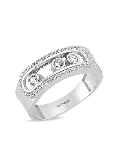 Özel Tasarım Beyaz Altın Yüzük 14K Gold Tria 416290803
