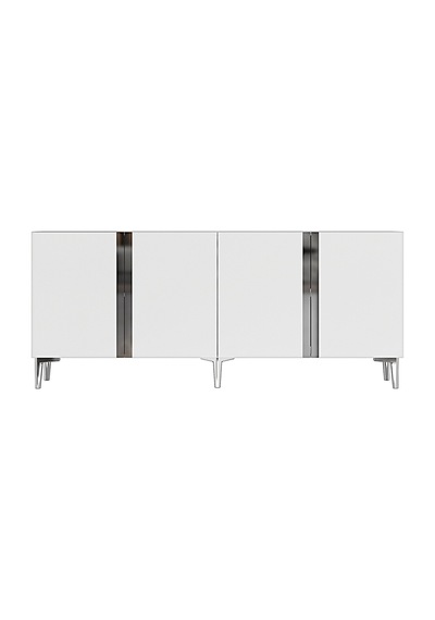 Ka1898bs - Anka Konsol, Tv Stand, Tv Sehpası Ve Tv Ünitesi Beyaz - Sılver 180cm Beyaz - Silver