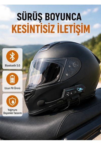Bay Motosiklet Kask Kulaklığı Bluetooth 5.0 Gürültü Önleme Ve Hızlı Bağlantı Yeni Nesil Najmaddin 45357474