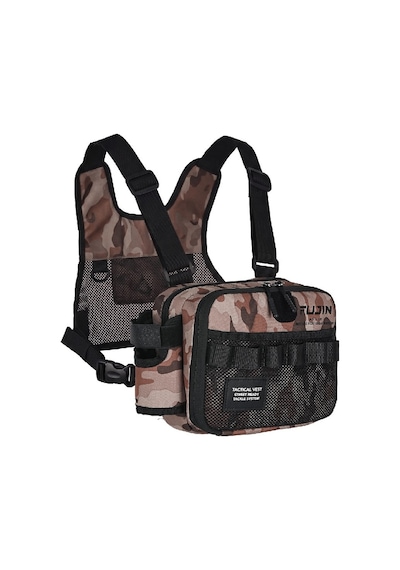 Fujin Tactical Vest Brown Camo Balıkçı Çantası