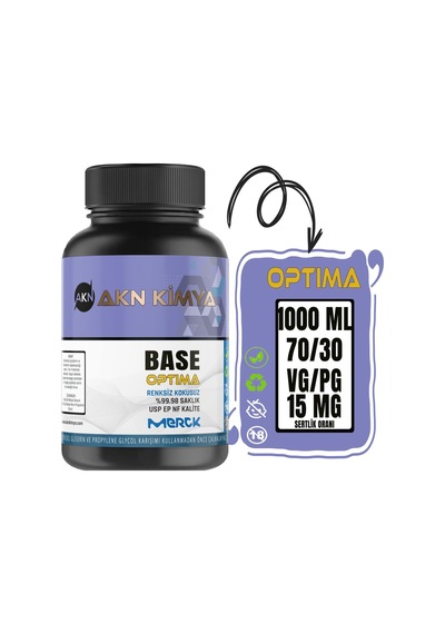 Optima Base 1000 Ml Vg Pg 70-30 15 Mg/ml Bitkisel Gliserin Base E422