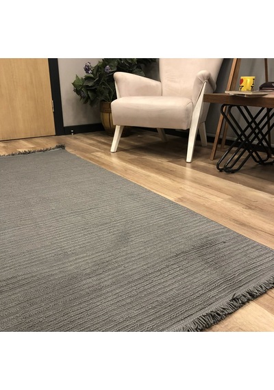 Luxess Halı Bükle 1120 Antrasit Mikrofiber Polyester İplik Antialerjik & Antibakteriyel Halı Antrasit