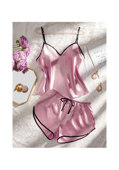Lilly Yumuşak Kumaş Seksi Saten Pijama Seti - Gül Kurusu Gül Kurusu Pembe Gül Kurusu Pembe Lilly Yumuşak Kumaş Seksi Saten Pijama Seti - Gül Kurusu Gül Kurusu Pembe Gül Kurusu Pembe