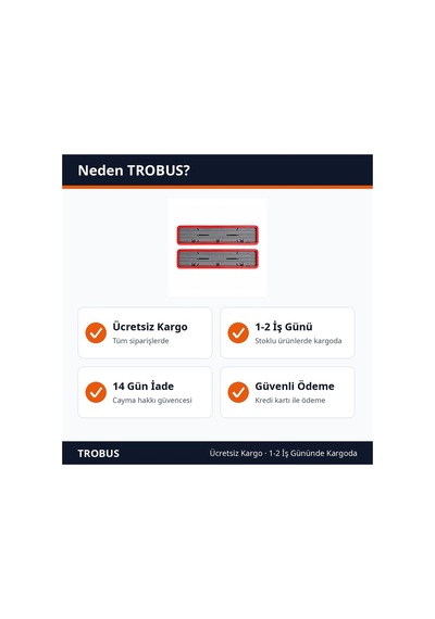 Trobus Plaka Altlığı Çerçeveli Plakalık 2'li Kırmızı