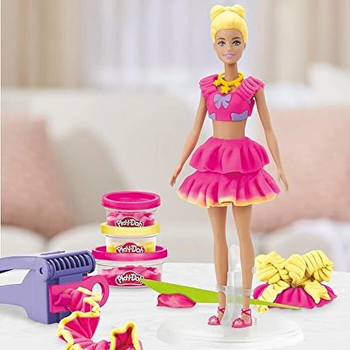 Play Doh Barbie Fırfırlar Ve Fiyonklar Oyun Hamuru Seti renkli