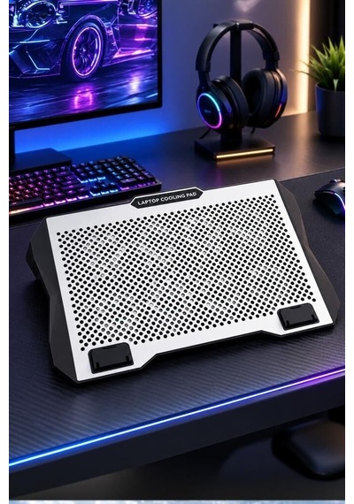 Premium Fan Birlik Donanım Laptop Soğutucu Ayarlanabilir Rgb Cf11 Gümüş