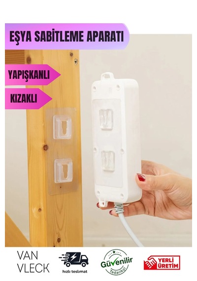 5 Li Çift Taraflı Yapışkanlı Klips