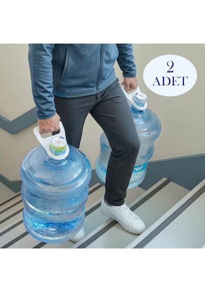 2 Adet Damacana Taşıyıcı - Damacana Tutacağı Damacana Taşıma Aparatı Beyaz