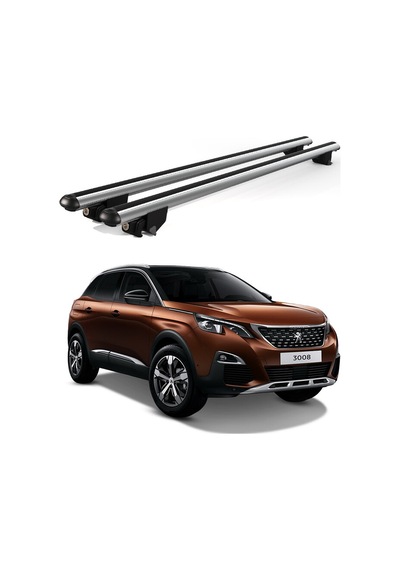 Kanca Peugeot 3008 2016 Ve Sonrası Uyumlu Gri Kilitli Ara Atkı 130cm Port Bagaj Tavan Barı