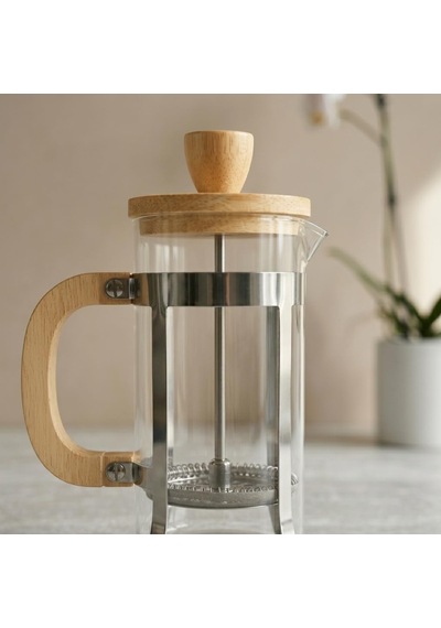 350 Ml French Press Kahve Ve Bitki Çayı Demliği - Paslanmaz Çelik İç Yapı, Akasya Veya Bambu Ahşap Detay Seçene Çok Renkli