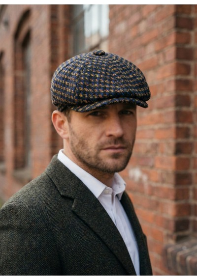 Emybox Erkek Kaşe 8 Köşe Kasket Şapka Klasik Retro- Peaky Blinders Tarzı Lastikli Standart Beden L