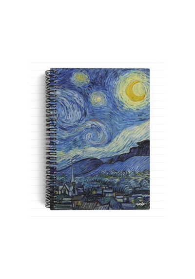 Vincent Van Gogh/the Starry Night,1889 Spiralli Defter 22 A5 Çizgili 100 Sayfa Okul Düz