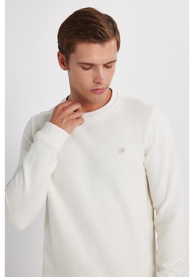 Tudors Erkek Slim Fit Dar Kesim Pamuklu Selanik Kumaş Bisiklet Yaka Ekru Sweatshirt-35780 Ekru Tudors Erkek Slim Fit Dar Kesim Pamuklu Selanik Kumaş Bisiklet Yaka Ekru Sweatshirt-35780 Ekru