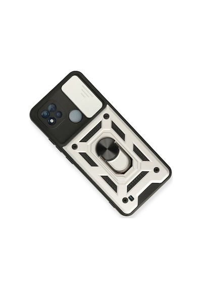 Realme C11 2021 Uyumlu Kılıf Pars Lens Yüzüklü Silikon - Gümüş