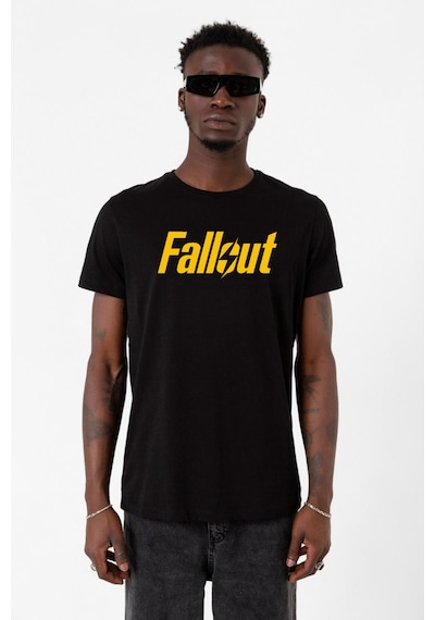 Fallout Lettern Siyah Erkek Tshirt Çok Renkli