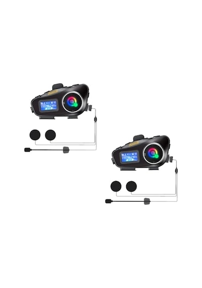 2 Adet Q58 Max 500m Telsiz Mesafeli Motosiklet Kaskı İnterkom Çift Sürücü İletişimi Mp3 Fm Radyo