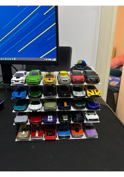 Hot Wheels Uyumlu 30 Araçlık Stand 1/64 Gri
