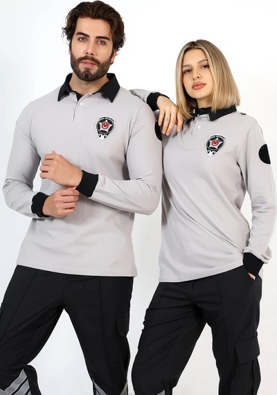 Yeni Tip Güvenlik Uzun Kol Penye Tişört Gri