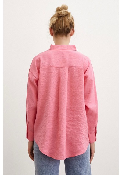 Never More Basic Modal Gömlek Pembe Pembe