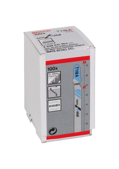 Bosch T 118 A Basic For Metal 92 mm Dekupaj Testeresi Bıçağı 100'Lü - 2608631964