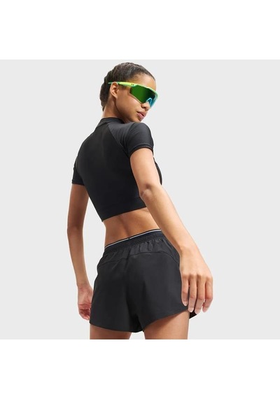 Under Armour Heatgear Crop Mock Kadın Siyah Polo Yaka Tişört