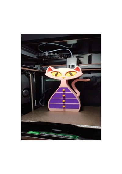 Kedi Figürlü Çekmeceli Masaüstü Organizer Dekoratif 3d Baskı Düzenleyici