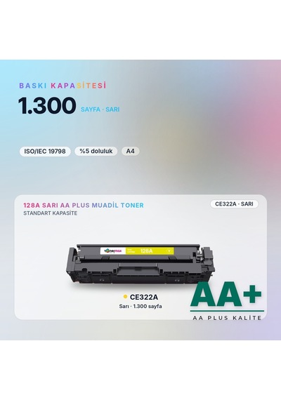 Hp 128a Ce322a Sarı Uyumlu Toner Aa Plus / Color Laserjet Cm1415 / Cp1525