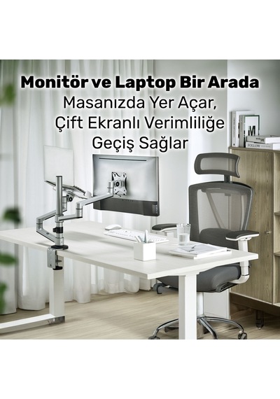 Npo Std72024mlg 11"-17" Notebook 17"-32" Monitör Destekli Alüminyum Monitör Tutucu