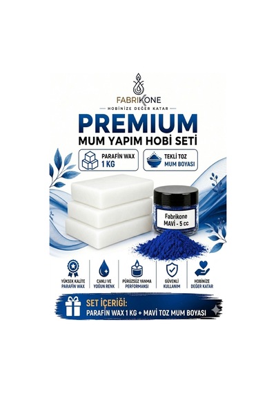 Premium Mum Yapım Hobi Seti - Parafin Wax 1 Kg - Tekli Toz Mum Boyası - Mavi Bkfabpw1kg1m Karışık