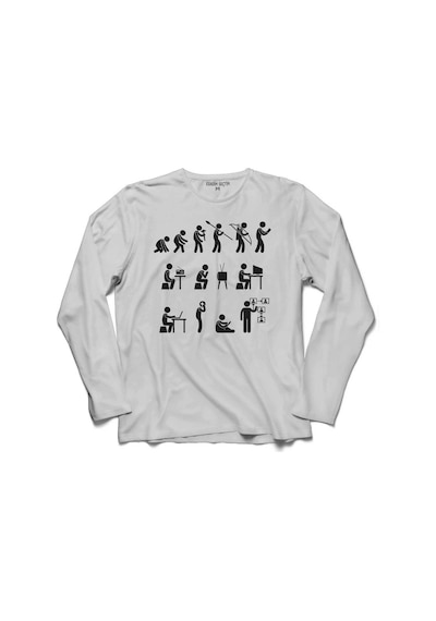 Evolution Human Evrim İnsan Maymun Gelişim Uzun Kollu Tişört (518442102)