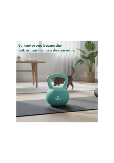 Soft Kettlebell 10 Kg Evde Spor Aleti Crossfit & Fitness Ağırlık Kaymaz Kaplama