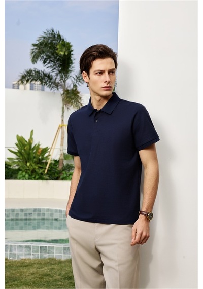 New Performance Premium Polo T-shirt 100% Pamuk Merserize Lacivert