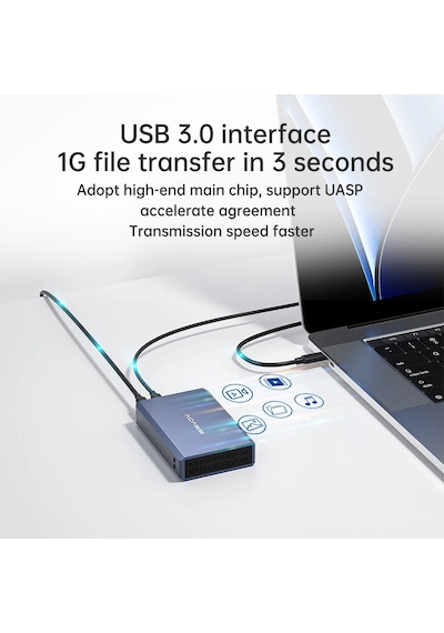 Acasis EC7252 2x2.5 HDD Uyumu 4 RAID Mod 5Gbps Type-C Disk Box
