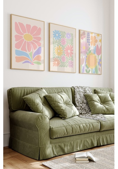 Ahşap Çerçeveli Mdf Tablo Seti Salon Ve Oturma Odası Için Çt3096 32 X 42