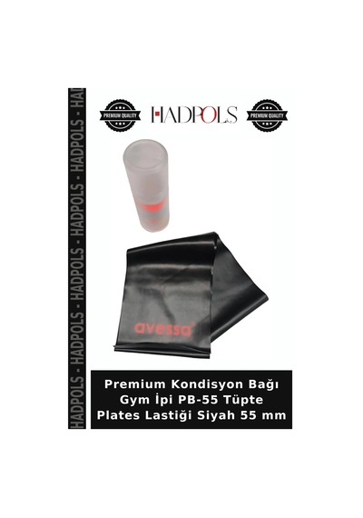 Premium Kondisyon Bağı Gym İpi Pb-55 Tüpte Plates Lastiği Siyah 55 Mm