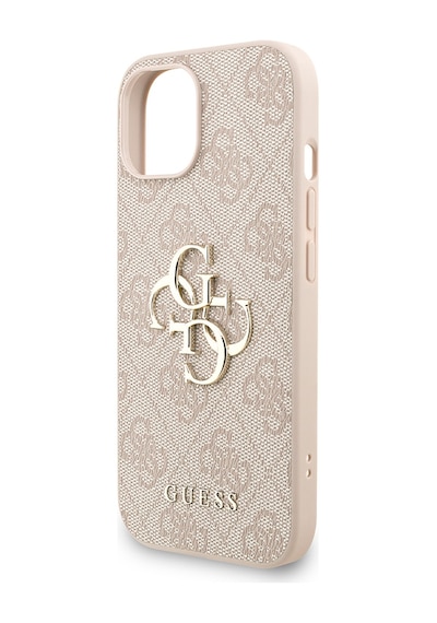 Apple Uyumlu iPhone 14 Kılıf Guess Lisanslı Bilek Askı İpli Metal 4g Ve Yazı Logolu Kapak Pembe