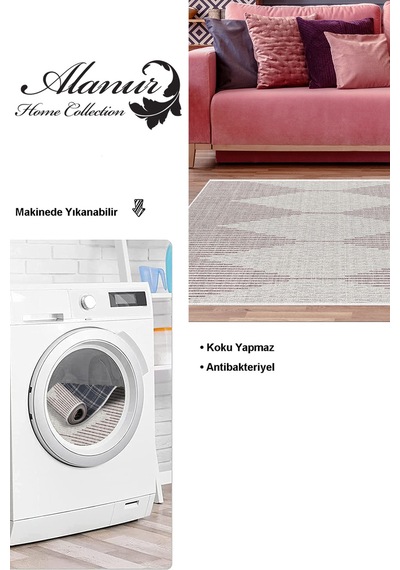 Dekoreko Kaymaz Taban Djt Salon Halısı Star Pamuk Iskandinav F5085 Mürdüm