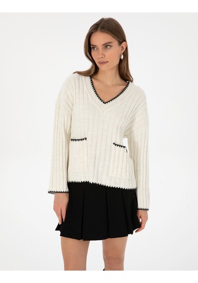 Pierre Cardin Kadın Ekru Kazak /triko 50310935-vr019 Ekru