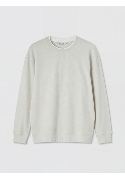 Lcw Vision Bej Bisiklet Yaka Fitilli Erkek Sweatshirt