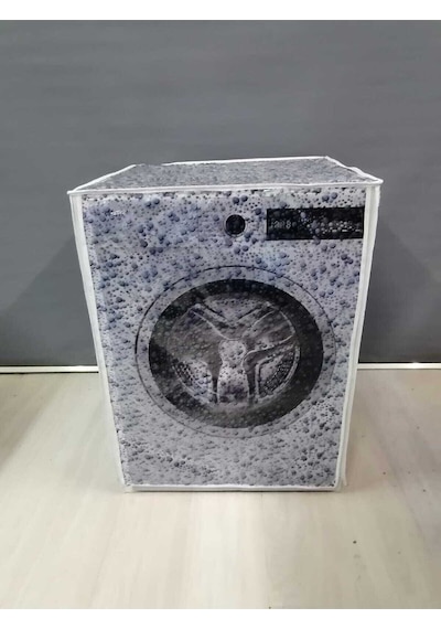 Damla Desenli Fermuarlı Çamaşır Ve Kurutma Makinesi Örtüsü Mavi