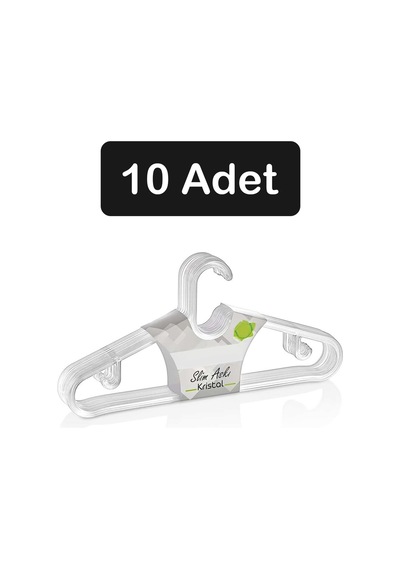 10 Adet Kristal Plastik Elbise Askısı Kıyafet Askısı Pantolon Askısı Etek Askısı Plastik Şeffaf Tr Diğer