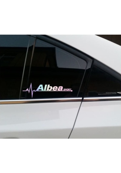 Fiat Albea Yan Cam Sticker Oto Kapı 20 Cm X 7 Cm Renkli