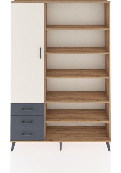 Arges Dolap 9 Raflı 3 Çekmeceli 3 Kapaklı 132x30x195 Çam-aytaşı/antrasit Aytası/antrasıt Arges Dolap 9 Raflı 3 Çekmeceli 3 Kapaklı 132x30x195 Çam-aytaşı/antrasit Aytası/antrasıt