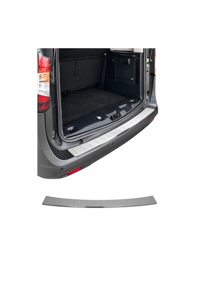 Ford Tourneo Courier 2023-2027 Uyumlu Krom Arka Tampon Eşiği Paslanmaz Çelik Taşlı Mat