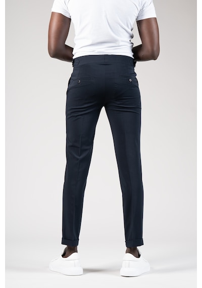 Perpant Slimfit Kemer Tokalı Yazlık Kumaş Pantolon Lacivert