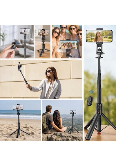 Lunaev 130 Cm Teleskopik Selfie Çubuğu Tripod Ve Kumanda