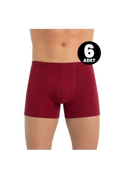 Öts Erkek 6 Lı Modal Boxer İnce Bel Lastikli Esnek Ve Konforlu 2702-6 Bordo