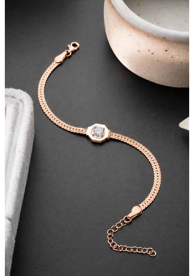 Çekirdekjewelry 925 Ayar Gümüş Hasır Serenay Bileklik Pembe