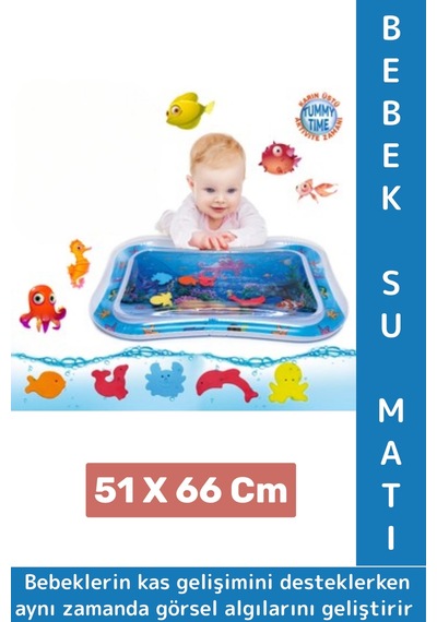 Özel Üretim Bpa Free Bebek Aktivite Oyuncağı Emekleme Zamanı Yatak Minder Renkli Su Oyun Matı Mavi