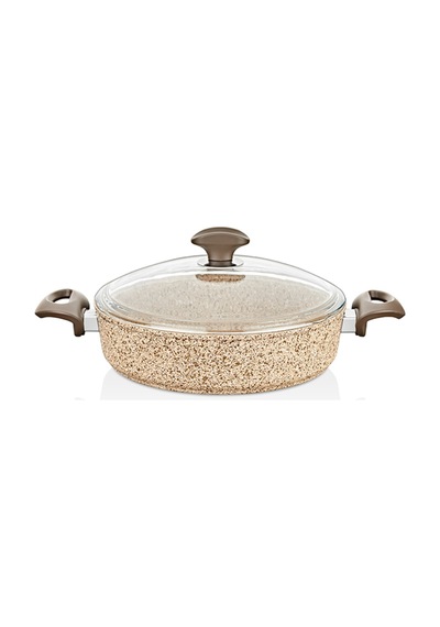 Falez Creamy Granit 32 Cm Karnıyarık Tenceresi - Cre 3066 Krem